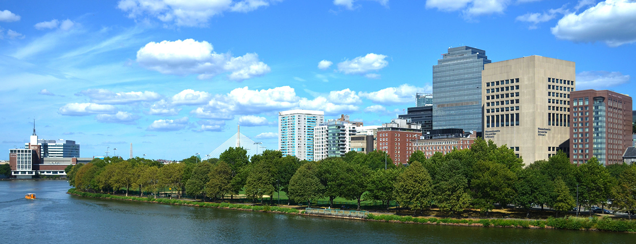Mass Eye and Ear main campus building along the Charles River